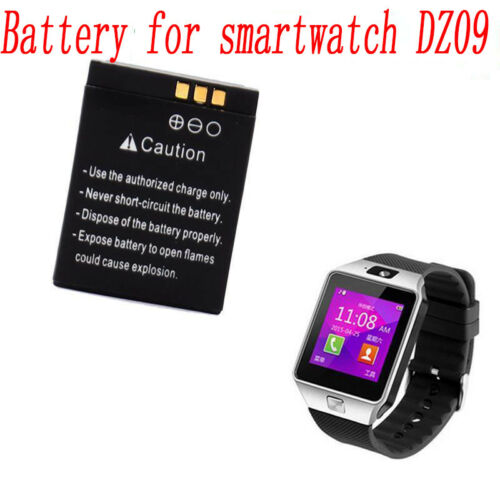 2pcs For Dz09 Smart Watch Battery 380mah Rechargeable Backup Polymer Battery