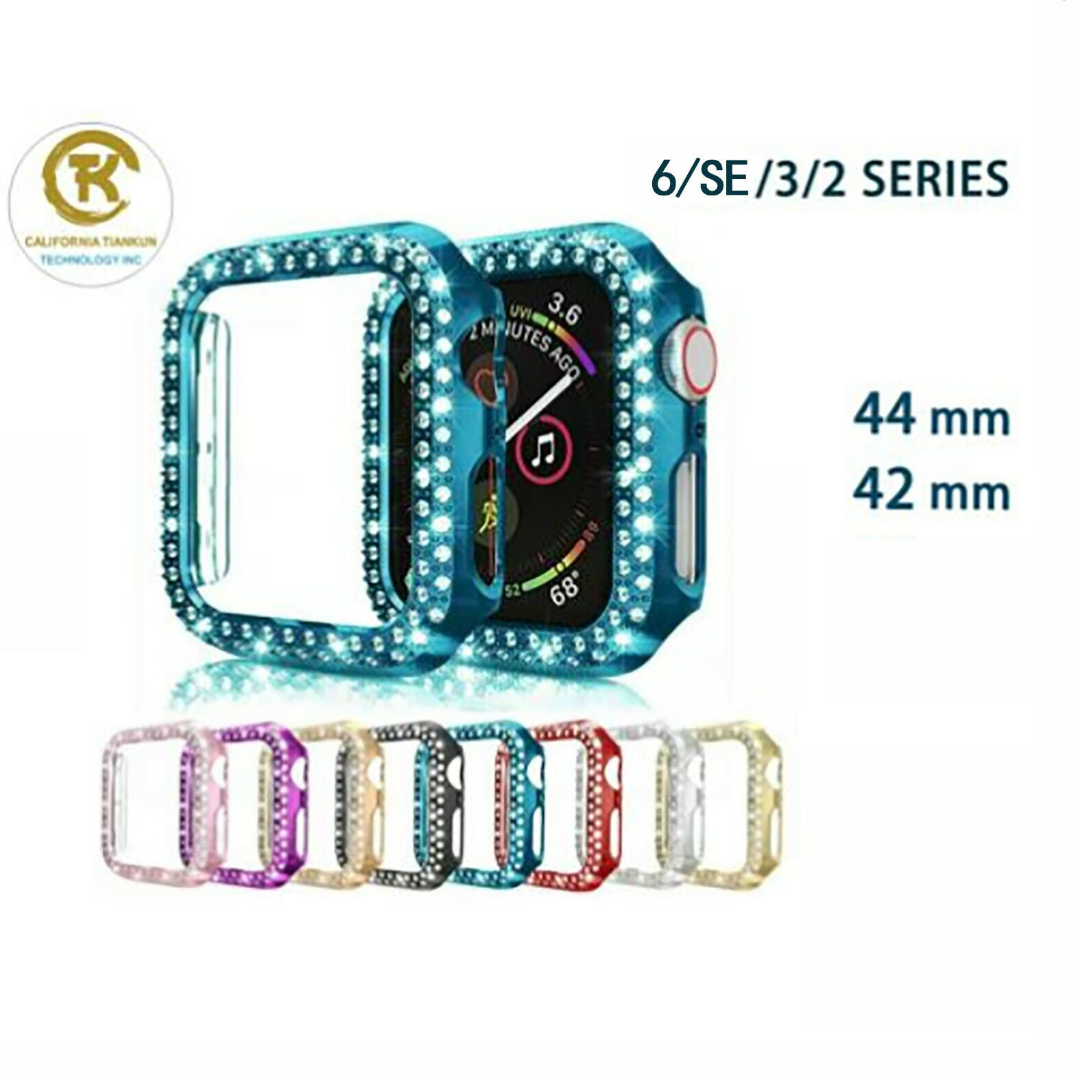 Suitable for Apple Watch Series 6/5 shiny crystal diamond 1/PK hard bumper cover