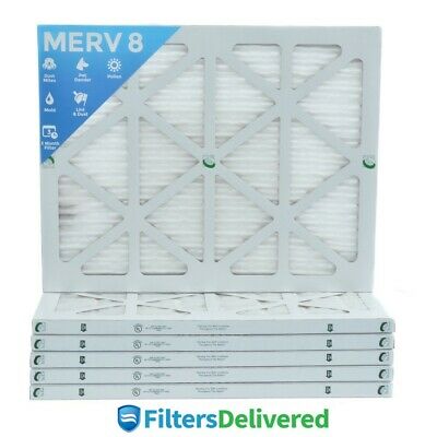 20x25x1 Merv 8 Pleated Ac Furnace Air Filters By Glasfloss. 6 Pack.
