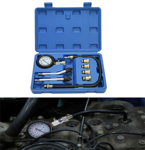 8pcs Professional Petrol Gas Engine Cylinder Compression Tester Kit 3" Gauge