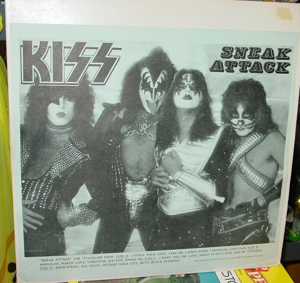 KISS SNEAK ATTACK VINTAGE AUGUST 26 1977 LIVE 2 RECORD ALBUM ACE PETER GENE PAUL