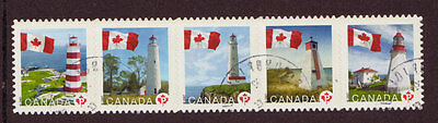 CANADA 2007 LIGHTHOUSES STRIP OF 5 FINE USED