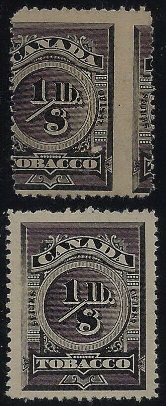 Canada - Scarce Huge Misperf Error / EFO 1/8c 1887 