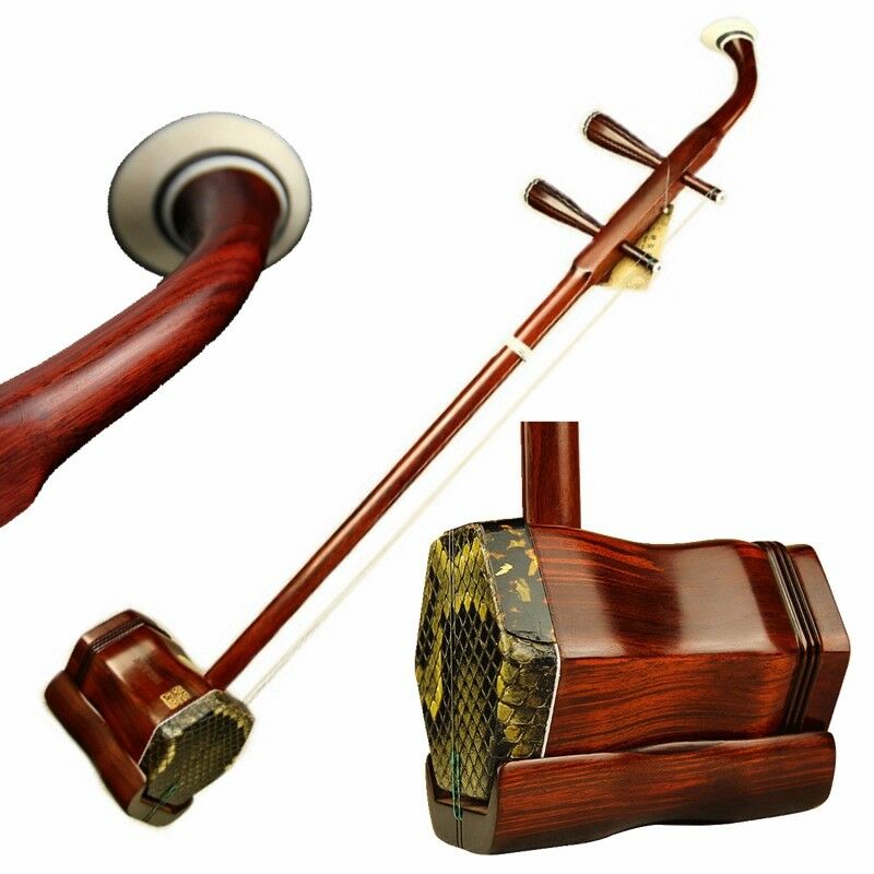 Erhu Chinese 2-string Violin Fiddle Lobular Rosewood Purple Sandalwood #069