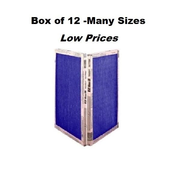 12 Pack -  Many Sizes -  Ez Flow Ii Spun Fiberglass Furnace Filters Disposable