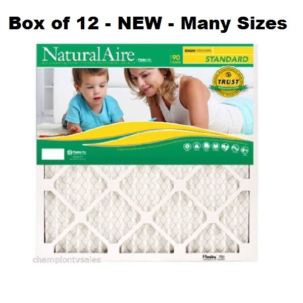 12 Pack - Many Sizes - Flanders Natural Air Standard Pleated Air Filters Merv 8