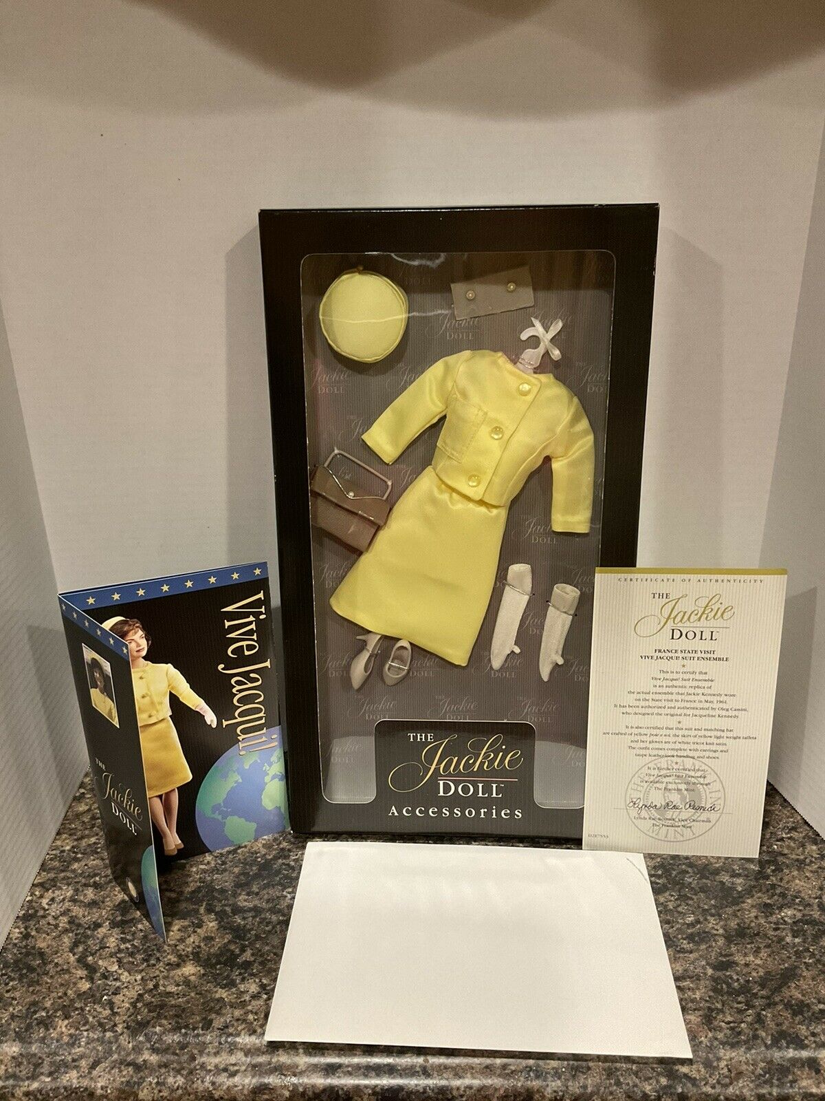 Franklin Mint Jackie Kennedy Doll France Visit Yellow Outfit Clothes Set
