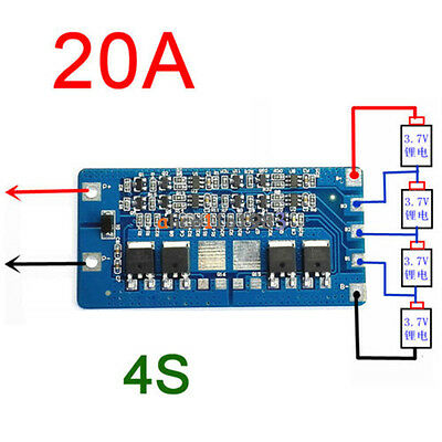 4S 20A Li-ion Lithium 18650 Battery BMS Protection PCB Board 14.8V 16.8V Cell
