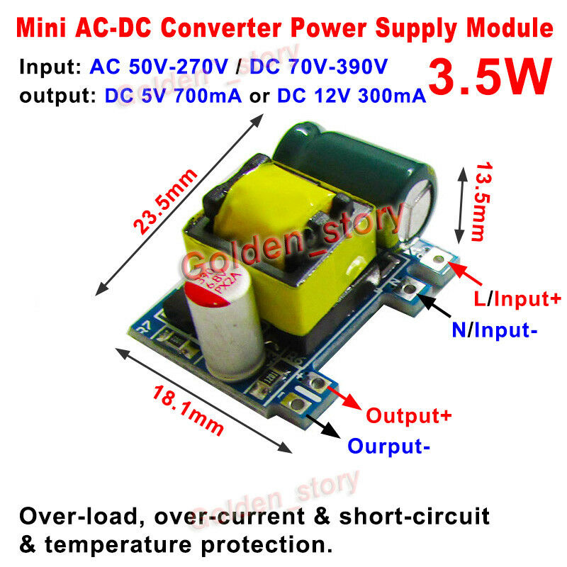 Mini Ac-dc 110v 120v 220v 230v To 5v 12v Converter Board Module Power Supply