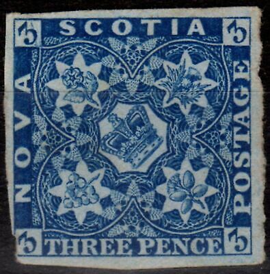 Nova Scotia 1851 3d Dp Blue Sg2 Fresh Unused