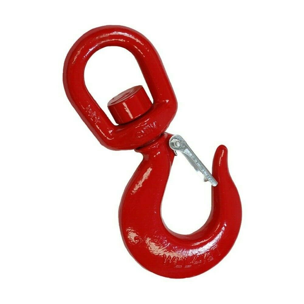 Alloy Swivel Hoist Hook Crane Hook Safety Latch, 1 1/2 Ton