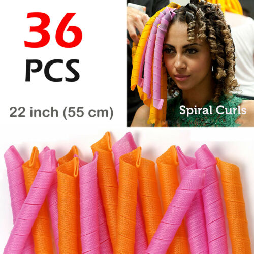 36pcs Magic Long Hair Curlers Spiral Ringlets Leverage Curlers Diy Hair Kit 55cm