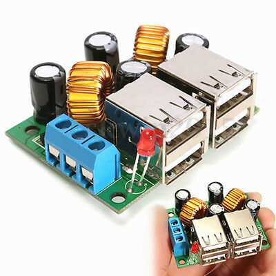 4-USB Port Step-down Power Supply Converter Board Module DC 12V 24V 40V to 5V 5A