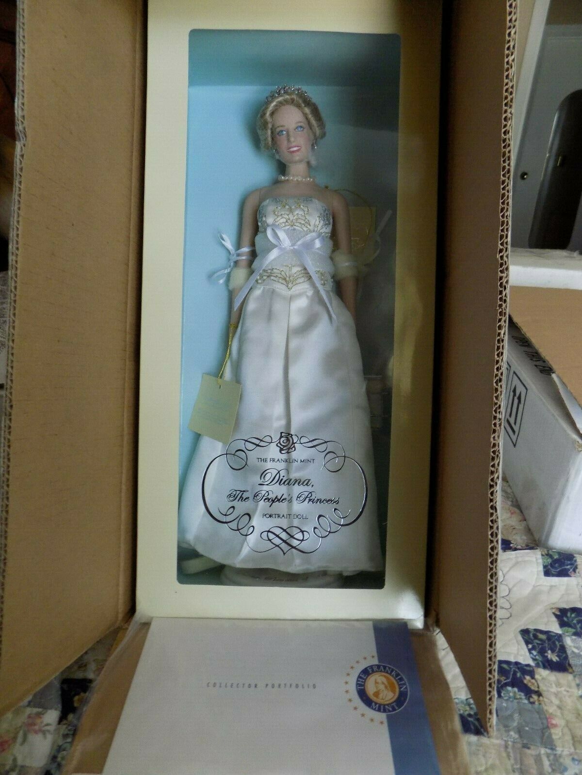 Franklin Mint Princess Diana Vinyl  Doll Htf  With Coa And Ship Nrfb Read Below