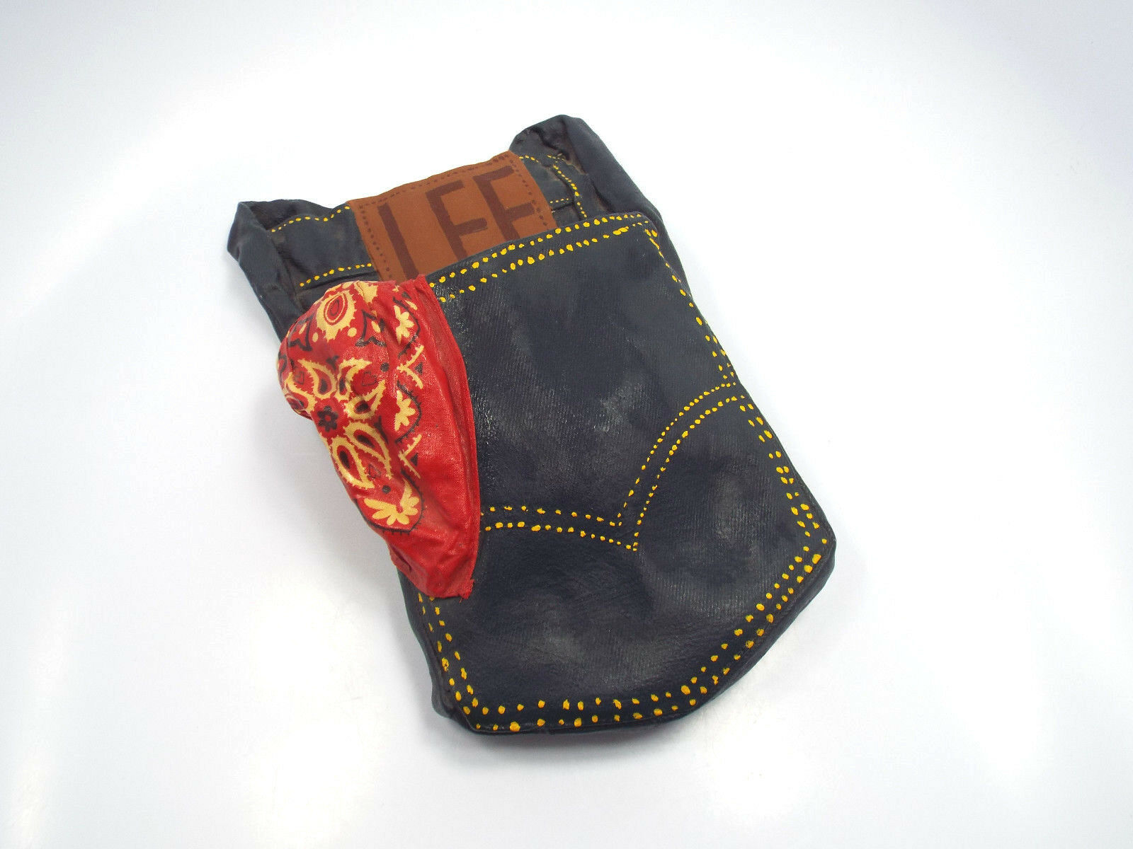 Vintage Lee Jeans Pocket with Red Bandana Plaster Wall Pocket