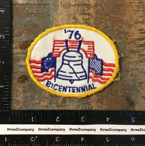 Vintage American Bicentennial 1976 Sew-On Liberty Bell Flag Patch