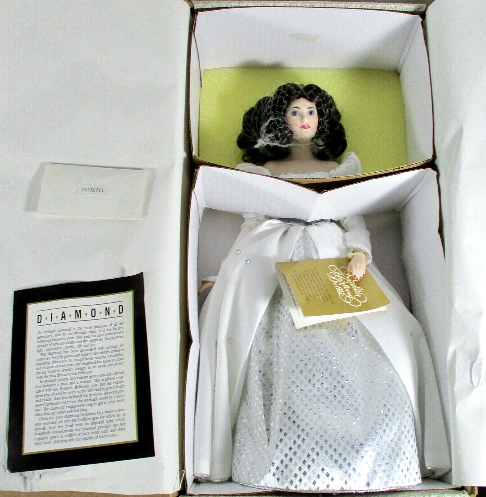 Franklin Mint Gemstone Girls Doll in Box ~ April ~ DIAMOND
