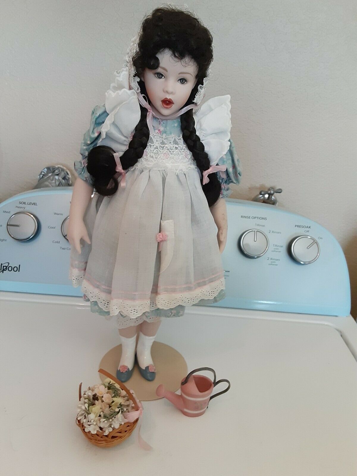 1988 Franklin Mint Heirloom Porcelain Doll Mary Mary Quite Contrary 16” Preowned