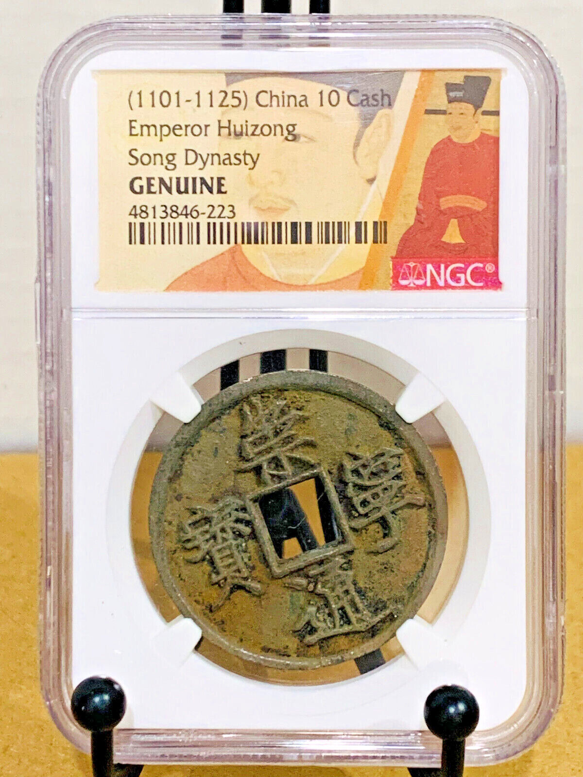 (1101-1125) China 10 Cash Emperor Huizong Song Dynasty NGC Genuine #4813846-223