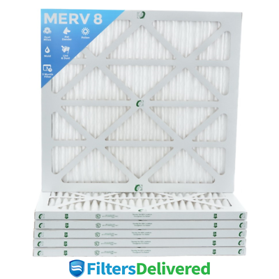 20x20x1 Merv 8 Pleated Ac Furnace Air Filters By Glasfloss.  6 Pack.
